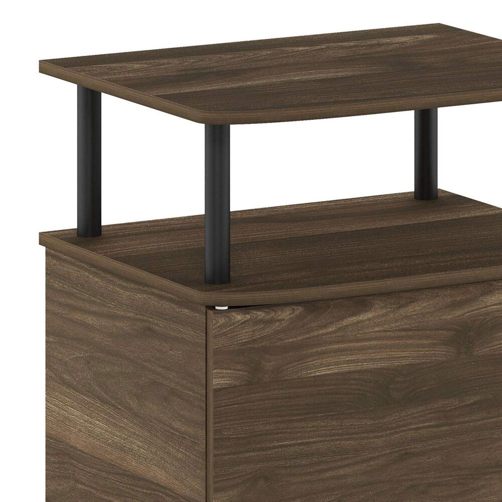 HOMLUX End Table with Open Shelf in Columbia Walnut and Black, , large