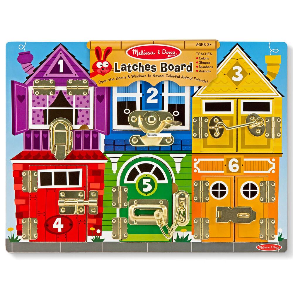 Melissa &amp; Doug Latches Wooden Activity Board, , large
