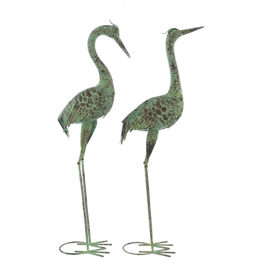 Maple and Jade Assorted Crane Sculptures in Green (Set of 2), , large