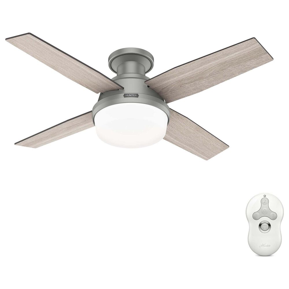 Hunter Dempsey Low Profile 44" Ceiling Fan with Lights in Matte Silver, , large