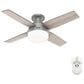 Hunter Dempsey Low Profile 44" Ceiling Fan with Lights in Matte Silver, , large