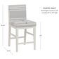 Linon Home Decor Regina Counter Stool with Light Grey Cushion in White (Set of 2), , large