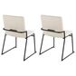 LumiSource Dutchess Side Chair with Cream Velvet Cushion in Black (Set of 2), , large