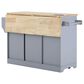 HOMLUX 59" Kitchen Island with 2 Pull Out Cabinet Organizers in Grey, , large