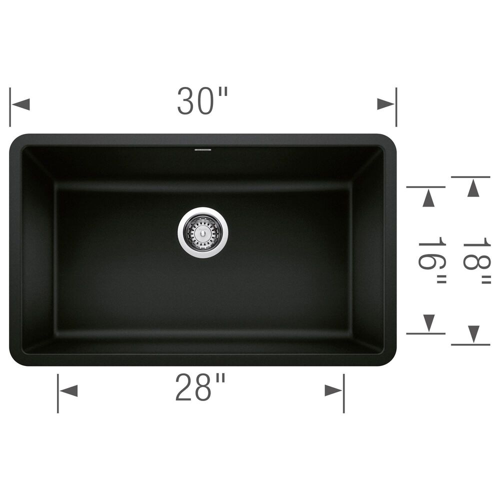 Blanco Precis 30&quot; Single Sink in Coal Black, , large