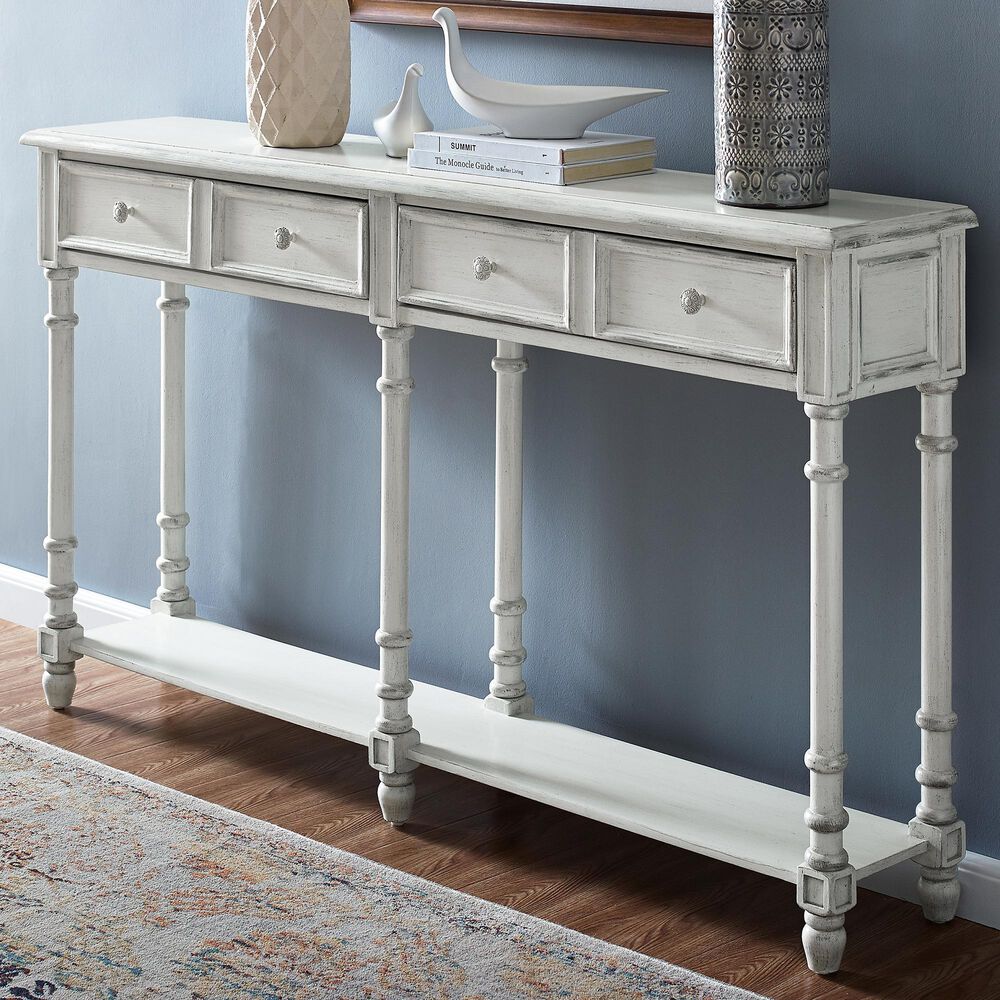 Accentric Approach Accentric Accents Benton 2-Drawer Console Table in White, , large