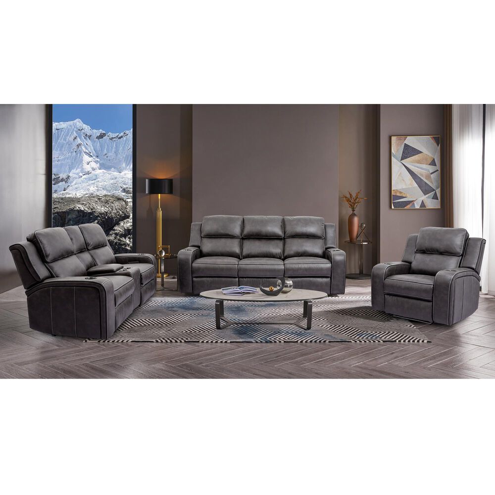 Oxford Furniture 2-Piece Power Reclining Living Room Set in in Cowboy Granite, , large