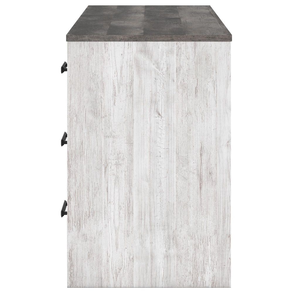 Ashley Shawburn 3-Drawer Home Office Desk in White and Dark Charcoal Gray, , large