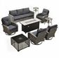 HOMLUX 9-Piece Outdoor Conversation Set in Black, , large