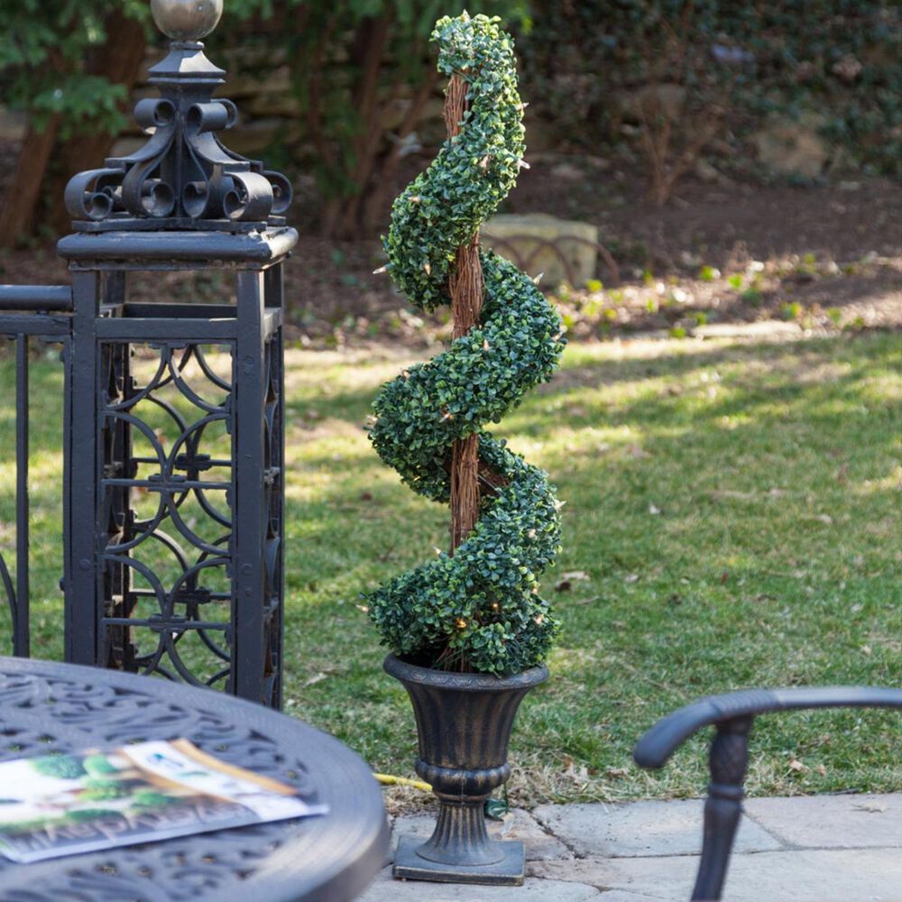 The Gerson Company Sterling 4' Potted Boxwood Spiral Tree, , large