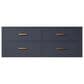 Lexora Home Castor 48" Single Bathroom Vanity in Blue with 2 cm White Carrara Marble Top and Rectangular Sink, , large