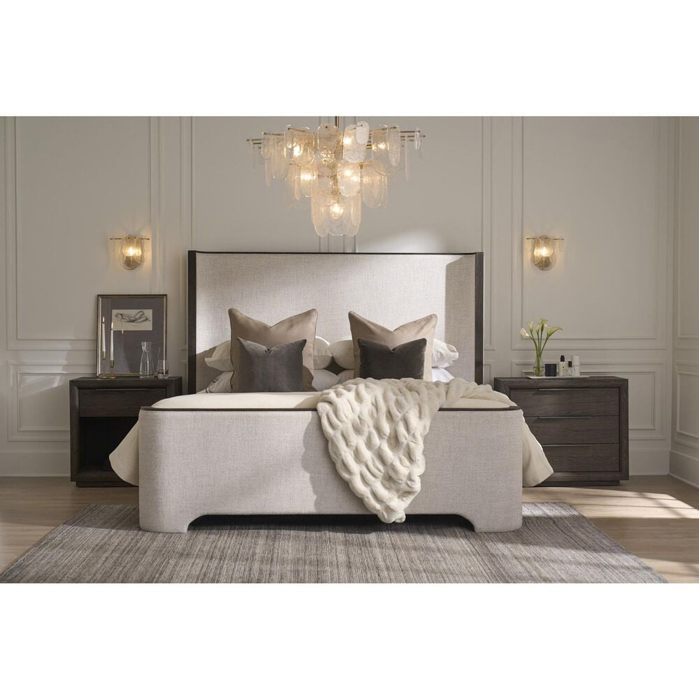 Furniture Worldwide Modern Queen Upholstered Panel Bed in Monique Linen, , large