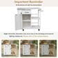 Hearth and Haven Outdoor Kitchen Island Cart with Stainless Steel Top, Towel and Spice Racks in White, , large