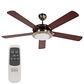 Black+Decker 52" 5-Blade Retractable Blades Ceiling Fan with Light and Remote Control in Brushed Nickle and Mahogany, , large
