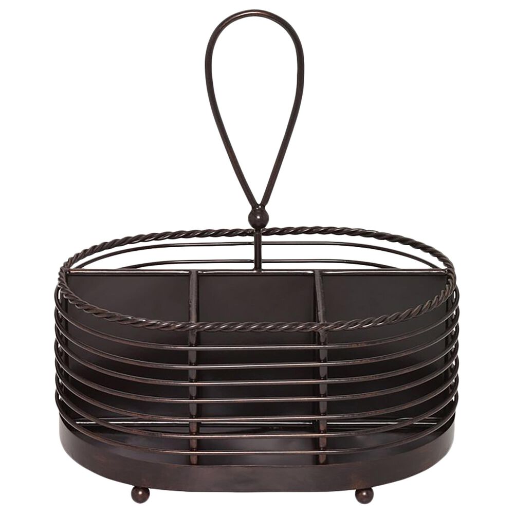 Lifetime Brands Mikasa Rope Napkin and Flatware Storage Caddy in Black, , large