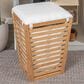 Household Essentials Slatted Hamper with Cushioned Lid and Removable Bag in Natural, , large