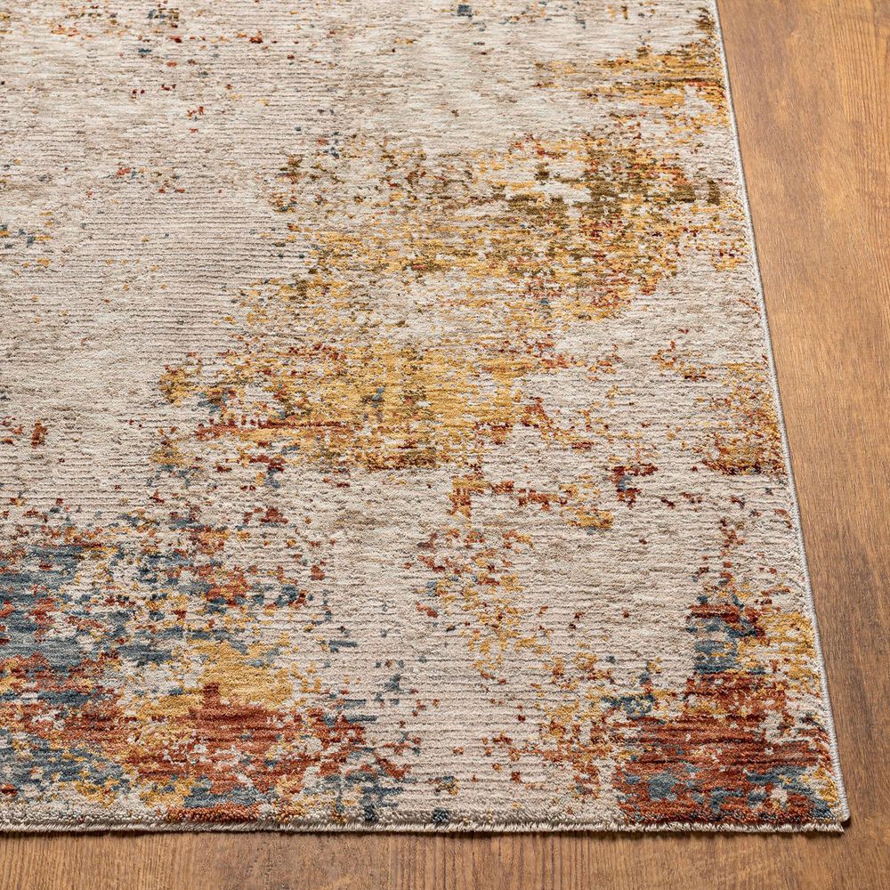 Surya Reina Light Gray, Cream, Medium Gray, Denim, Rust, Mustard and Olive 2&#39;7&quot; x 10&#39; Runner, , large