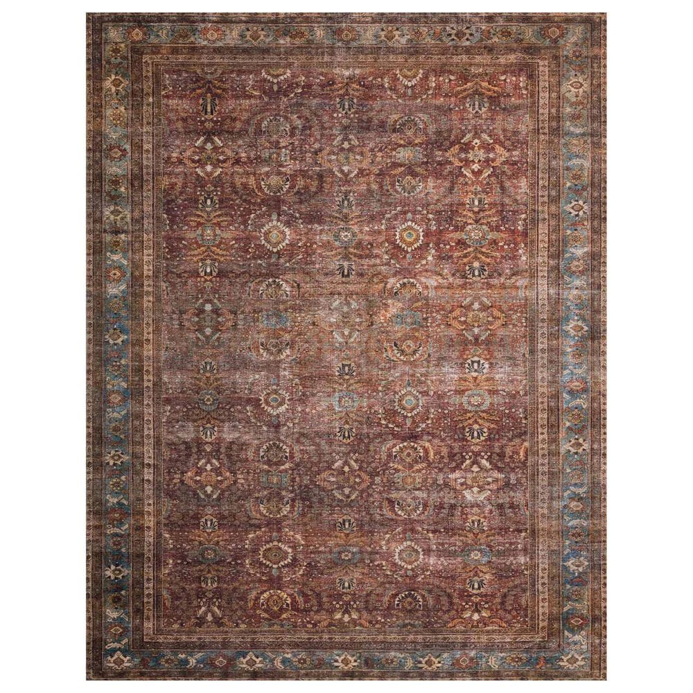 Loloi II Layla LAY-01 5" x 7"6" Brick and Blue Area Rug, , large
