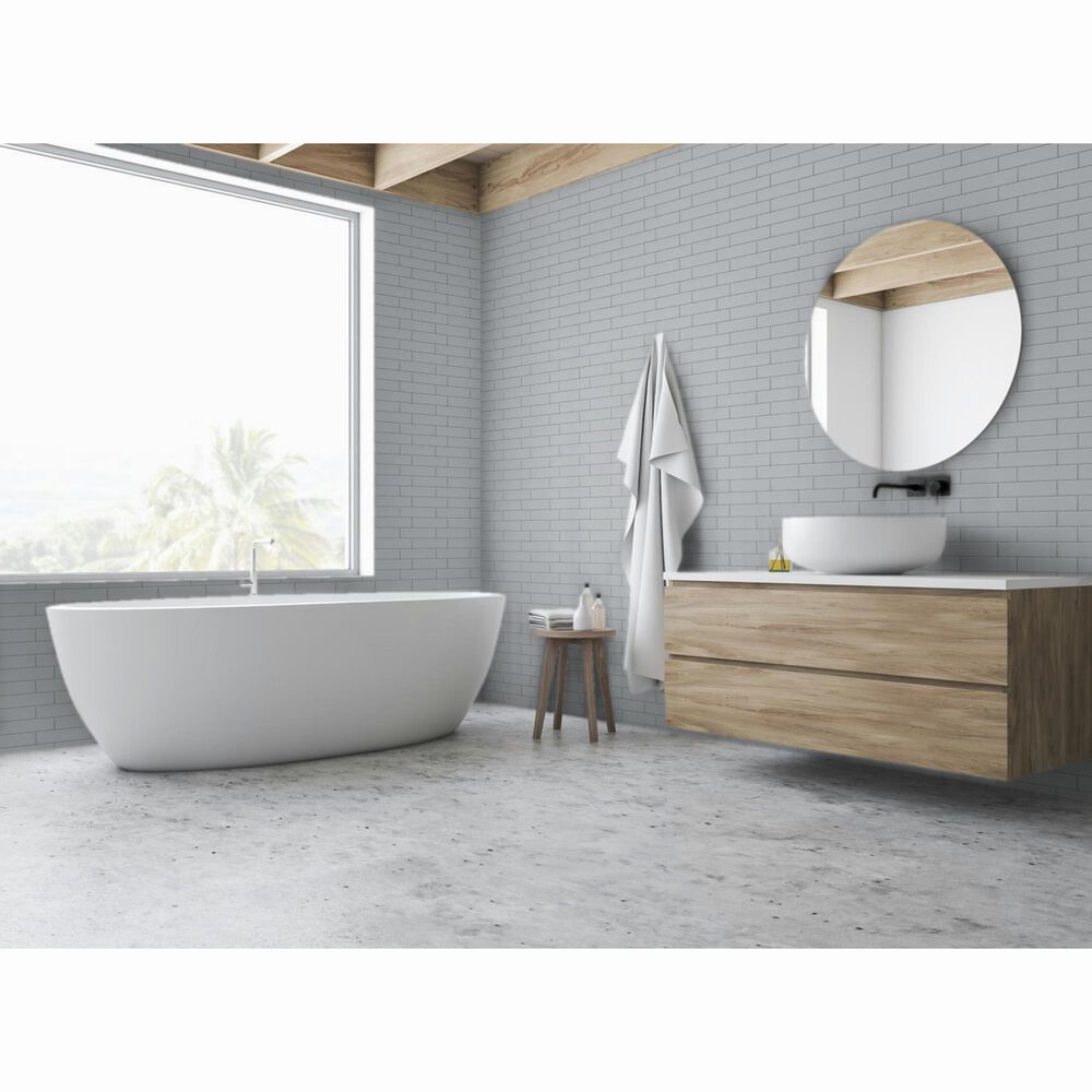 Emser Catch Gray 2&quot; x 8&quot; Glossy Ceramic Tile, , large