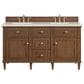 James Martin Vanities Lorelai 60" Double Vanity in Mid-Century Walnut with 3 cm Eternal Marfil Quartz Top, , large