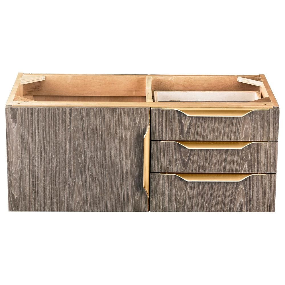James Martin Mercer Island 36"" Single Bathroom Vanity Cabinet in Ash Gray with Brushed Gold Hardware, , large
