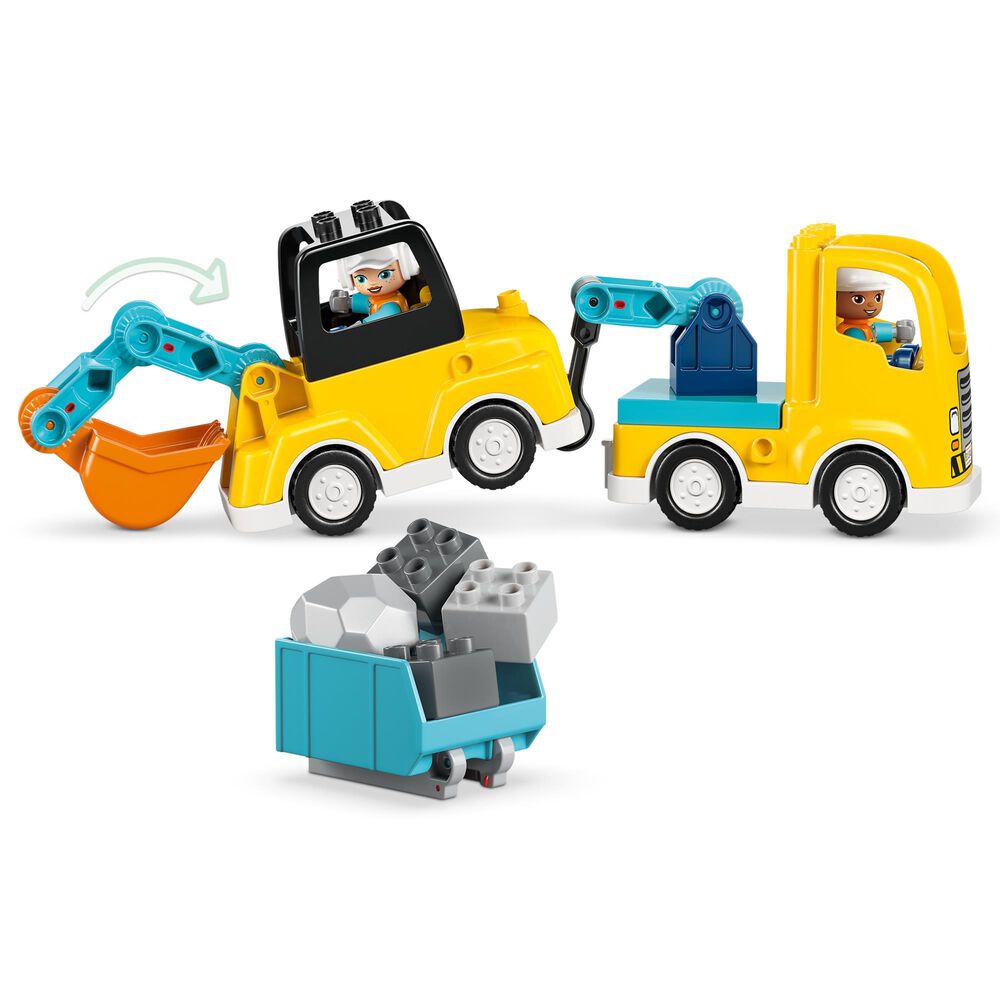 LEGO Duplo 3-In-1 Construction Vehicles Building Set, , large