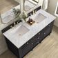 James Martin Vanities Lorelai 60" Double Vanity in Black Onyx with 3 cm Carrara White Marble Top, , large