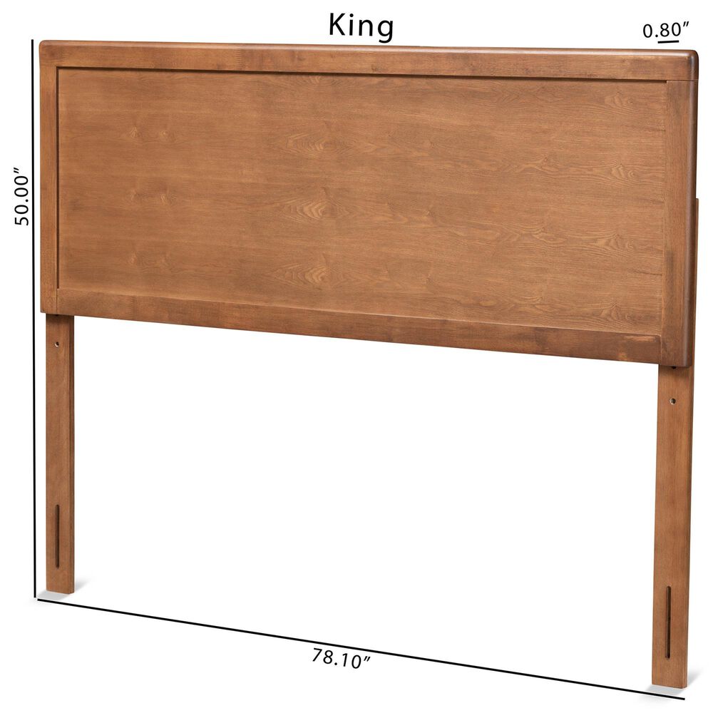 Baxton Studio Alan King Panel Headboard in Ash Walnut, , large
