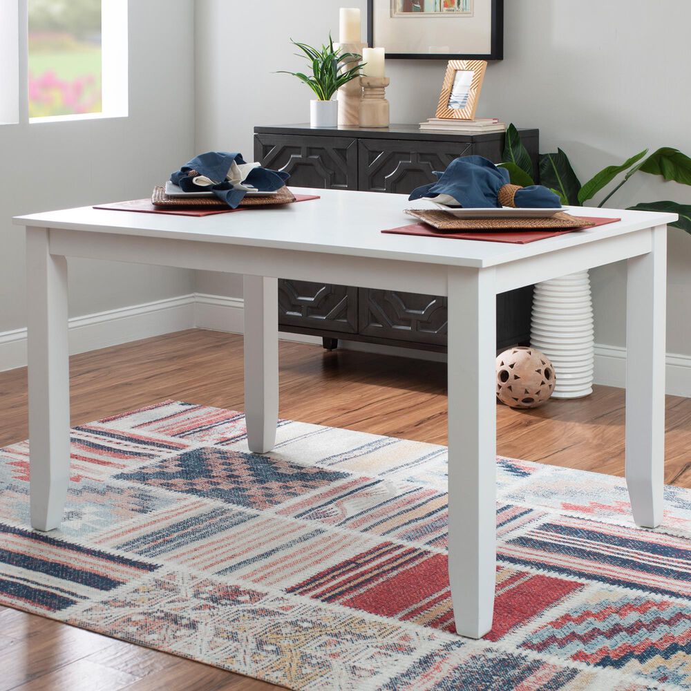 Linon Home Decor Mayfair Rectangular Dining Table in White - Table Only, , large