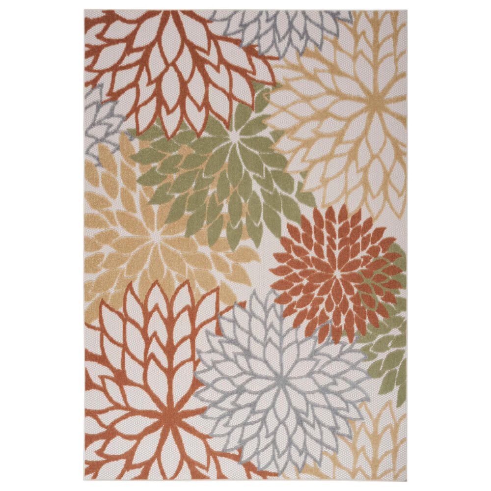 Nourison Aloha ALH05 3"6" x 5"6" Ivory and Multicolor Indoor/Outdoor Area Rug, , large