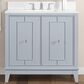 37B Kinsale 36" Single Bathroom Vanity Cabinet in Soft Blue with White Composite Stone Top and Backsplash, , large