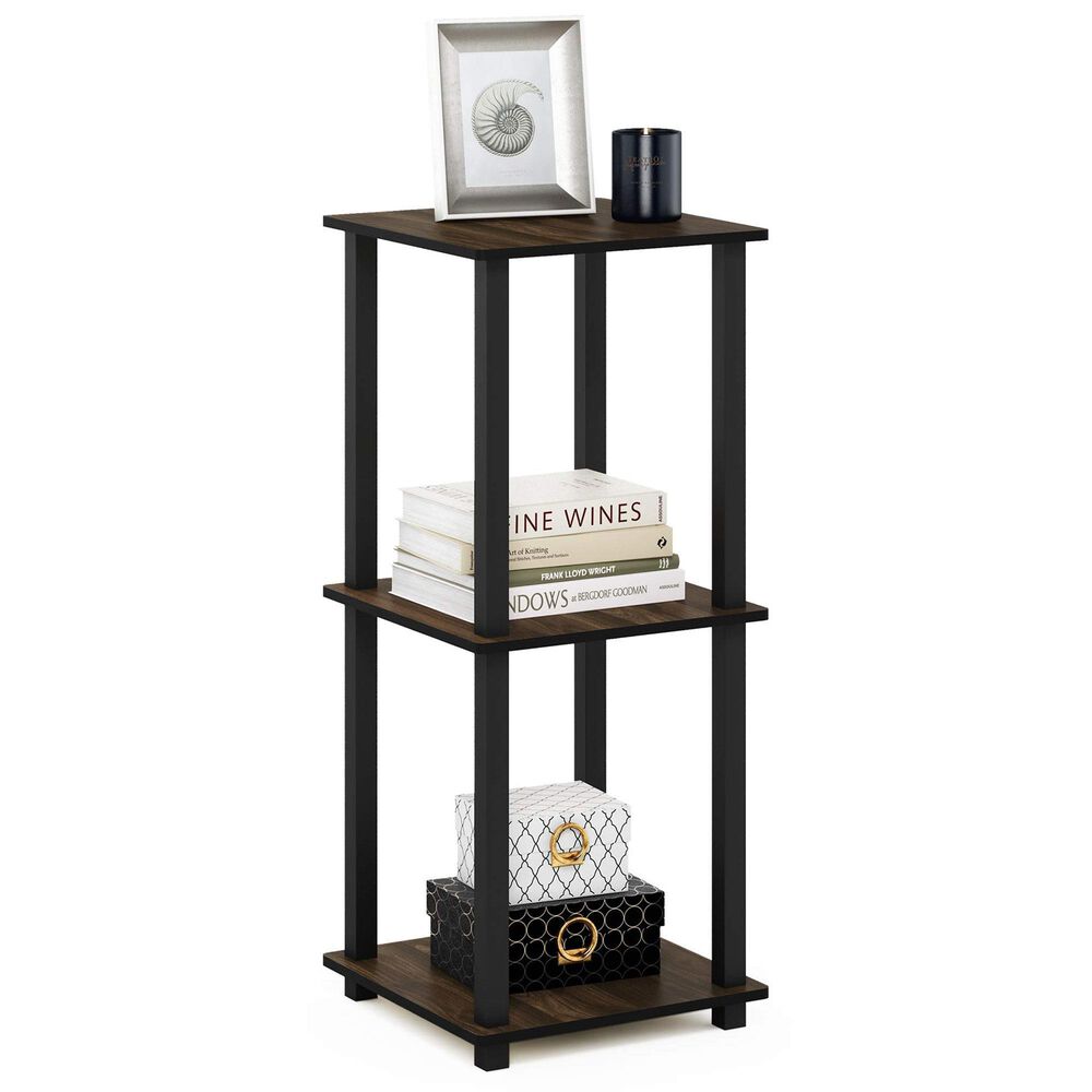 HOMLUX 2-Tier End Table in Columbia Walnut and Black (Set of 2), , large
