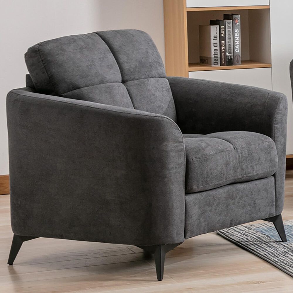HOMLUX Accent Chair with Tufted Cushion in Gray, , large