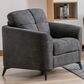 HOMLUX Accent Chair with Tufted Cushion in Gray, , large