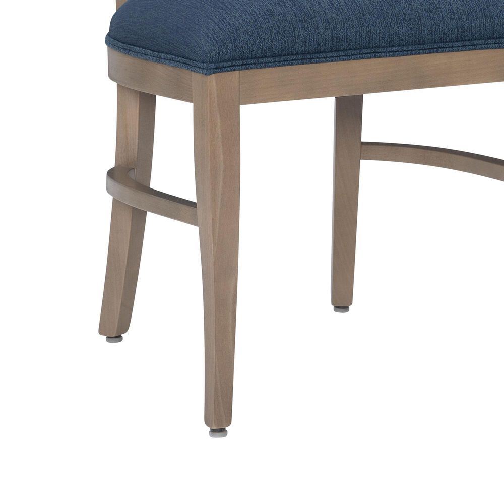 Linon Home Decor Andes Side Chair with Navy Cushion Seat in Natural, , large