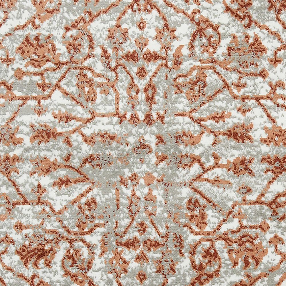 Amer Rugs Alpine 7&#39;10&quot; Round Orange and Gray Area Rug, , large