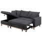 HOMLUX 84.25"W Reversible Sleeper Sectional Sofa with Storage Chaise and Pillows, in Dark Grey, , large