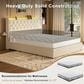 HOMLUX Full Upholstered Platform Storage Bed with Headboard Shelf and USB Charging Station in Beige, , large