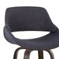 LumiSource Fabrico 26" Swivel Fixed-Height Counter Stool with Charcoal Fabric Upholstery in Black and Glazed Walnut (Set of 2), , large