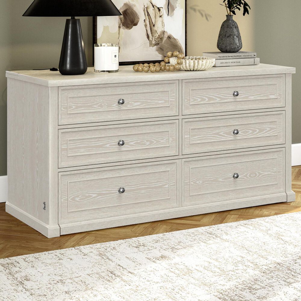 Richlands Furniture Soren 4-Drawer Dresser with Queen Convertible Bed in Whitewash, , large