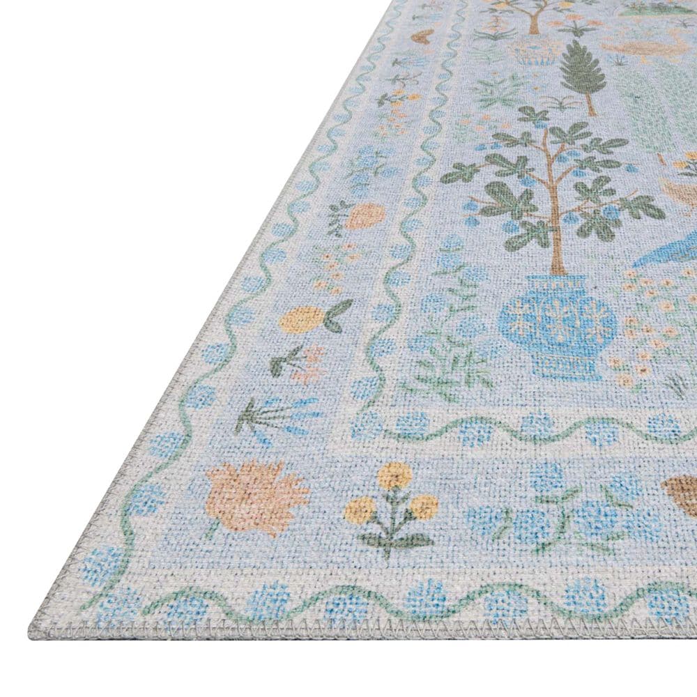 Rifle Paper Co. Menagerie 3&#39;9&quot; x 5&#39;9&quot; Light Blue Area Rug, , large