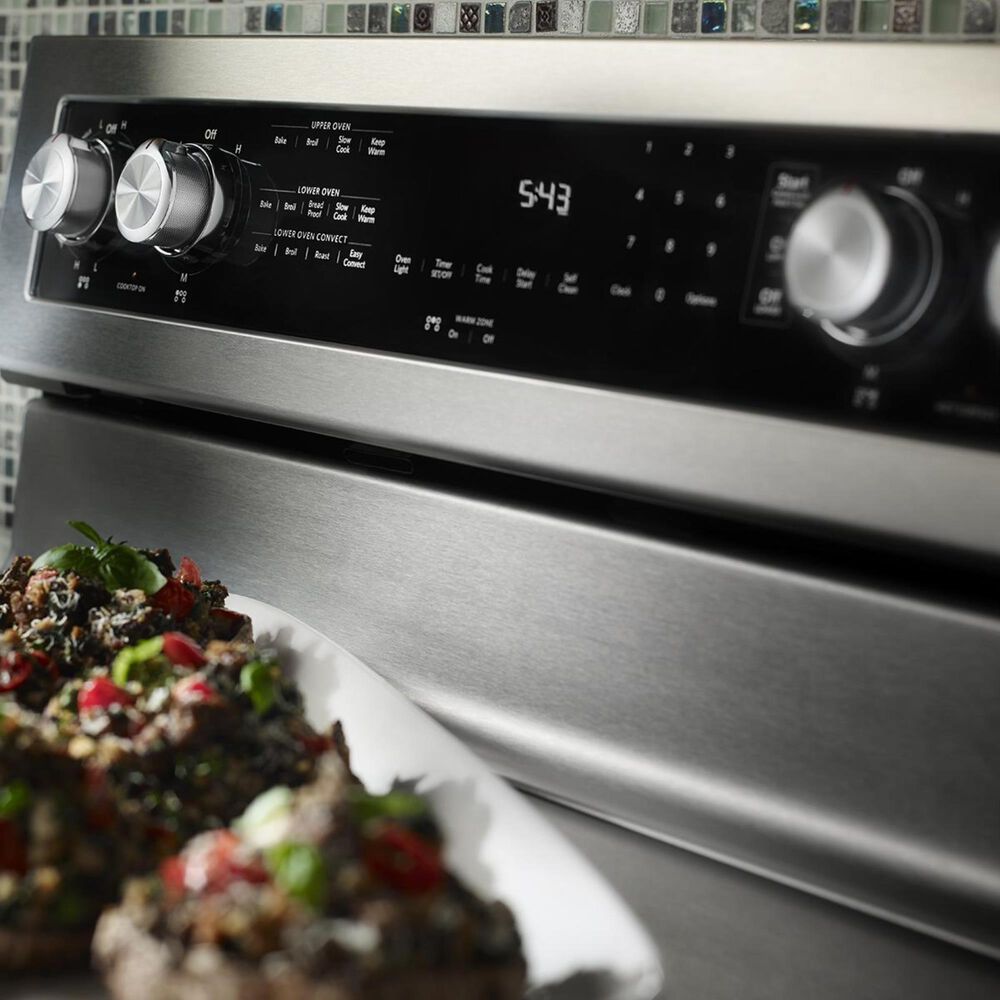 KitchenAid 30&quot; Freestanding Double Oven Electric Range in Stainless Steel, , large