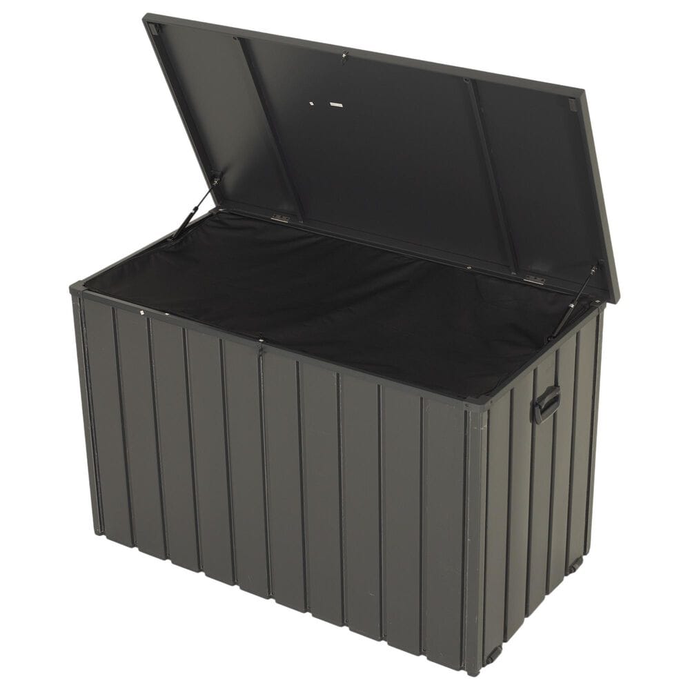 HOMLUX 200-Gallon Outdoor Metal Storage Deck Box in Gray, , large