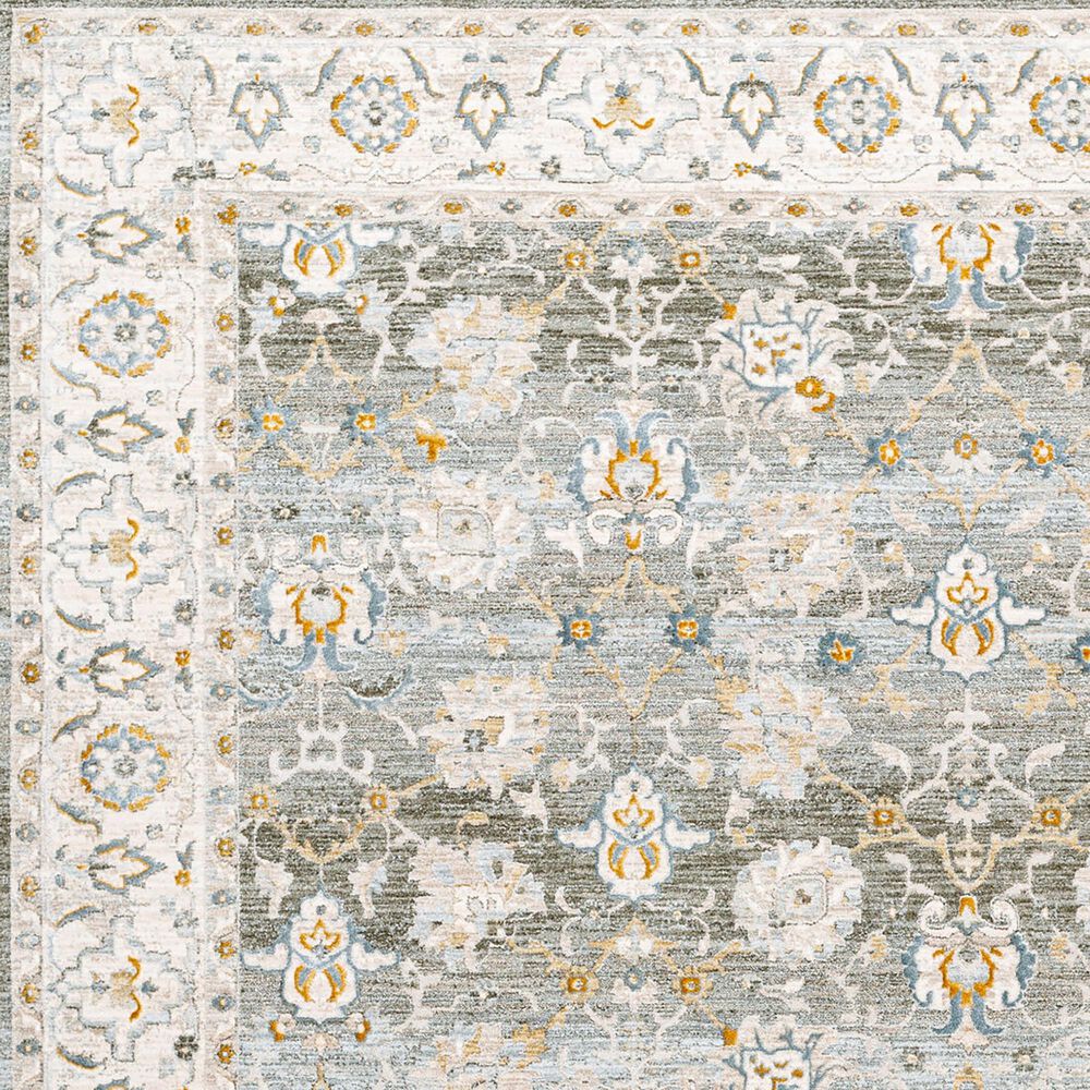 Surya Dresden Deep Teal, Taupe, Dusty Sage, Off-White, Light Gray, Mustard and Olive 2'7" x 7'3" Runner, , large