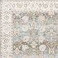Surya Dresden Deep Teal, Taupe, Dusty Sage, Off-White, Light Gray, Mustard and Olive 2"7" x 7"3" Runner, , large