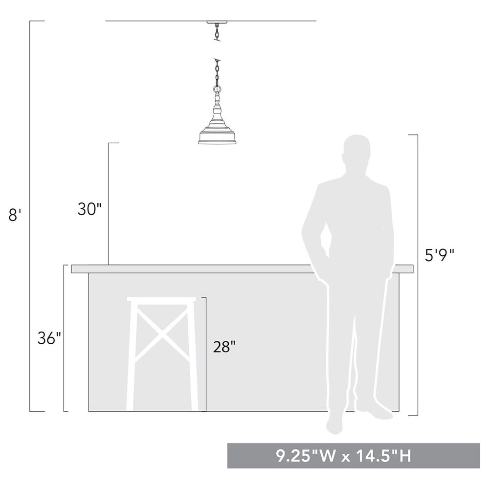 Golden Lighting Keating 1-Light Pendant in Antique Black Iron, , large
