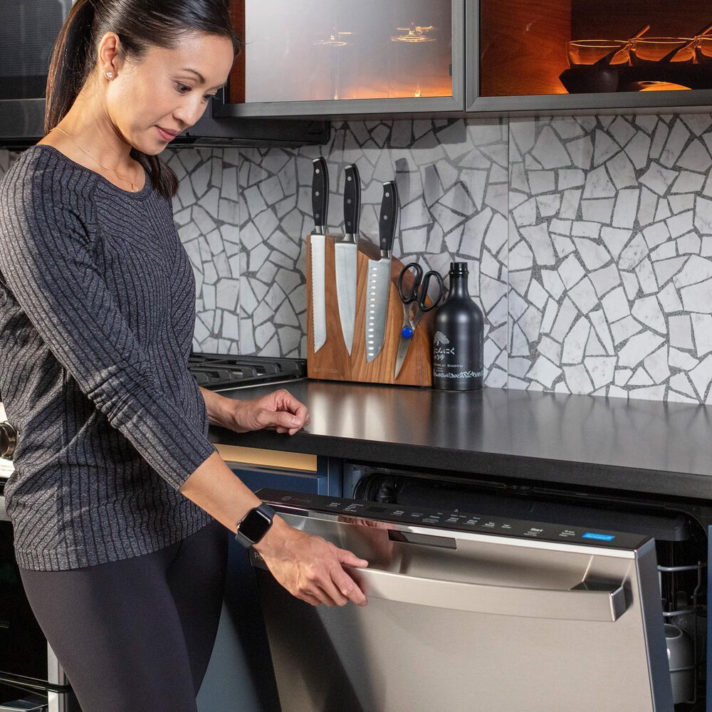 GE Profile 24&quot; Built-In Bar Handle Dishwasher with UltraFresh in Fingerprint Resistant Stainless Steel, , large