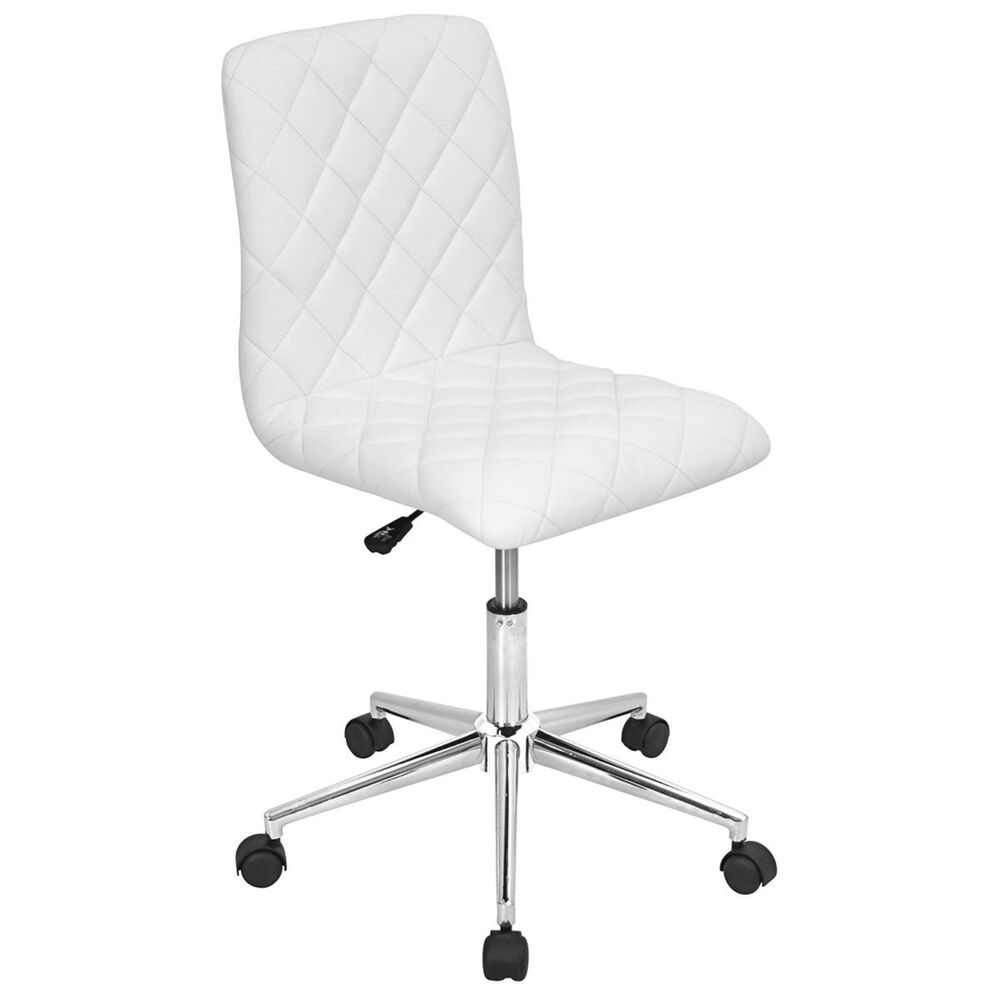 Lumisource Caviar Adjustable Office Chair in White/White, , large