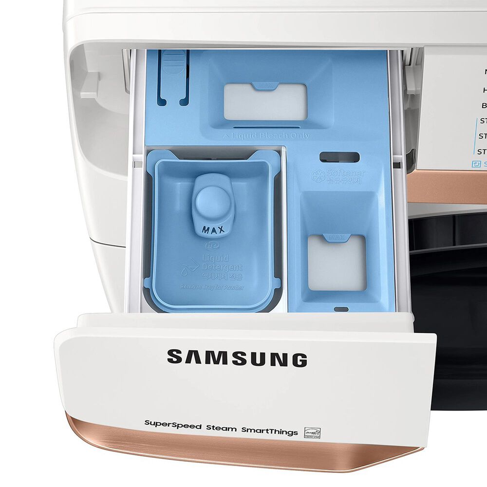 Samsung 5.0 cu. ft. Extra Large Capacity Smart Front Load Washer with Super Speed Wash and Steam in Ivory, , large