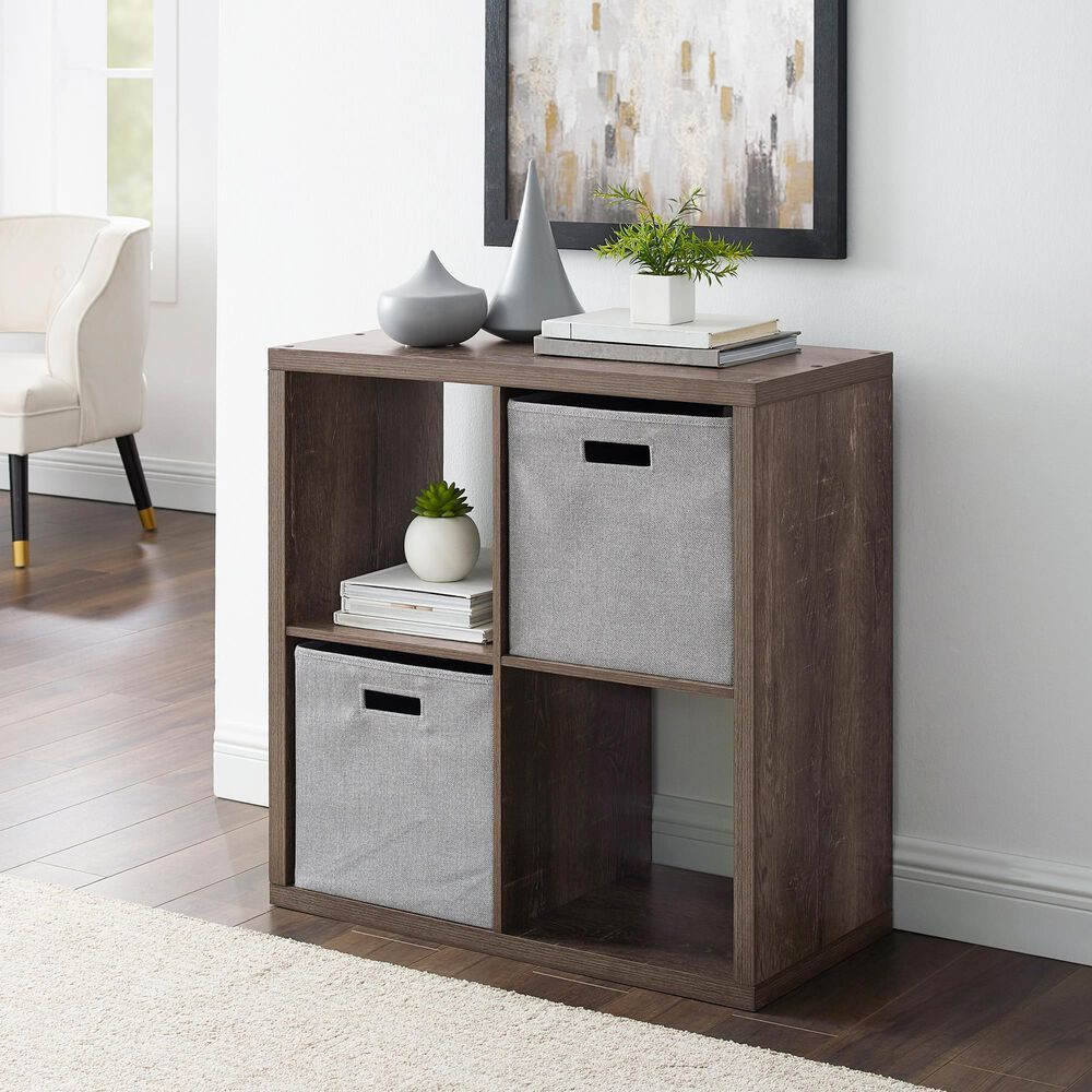 Linon Home Decor Galli 4-Shelf Bookcase in Grey, , large